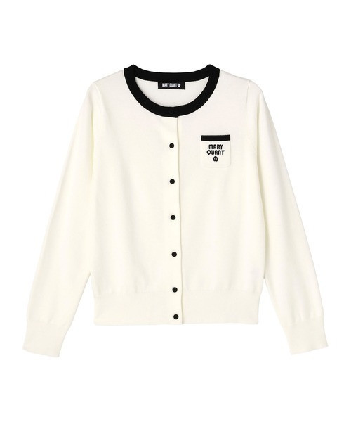 日本MARY QUANT 復古Logo雙色開襟衫 日本MARY QUANT 復古Logo雙色開襟衫