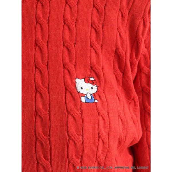 日本Te chichi TERRASSE x HELLO KITTY粗線開襟衫 日本Te chichi TERRASSE x HELLO KITTY粗線開襟衫