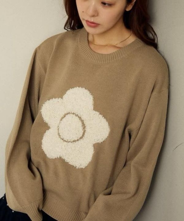 日本Mary Quant Sagara 花花圖案針織限量版 日本Mary Quant Sagara 花花圖案針織限量版