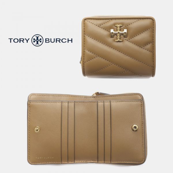 Tory Burch Kira人字形縫金屬logo雙折短夾 TB短夾