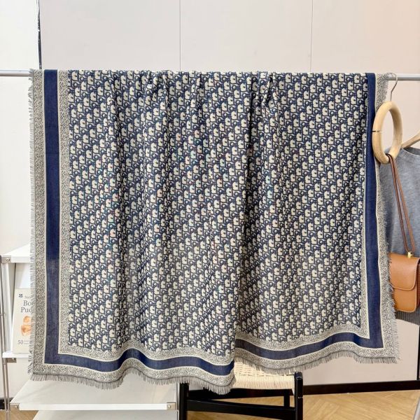 DIOR D-OBLIQUE薄絲羊毛披肩圍巾 #DIOR D-OBLIQUE薄絲羊毛披肩圍巾