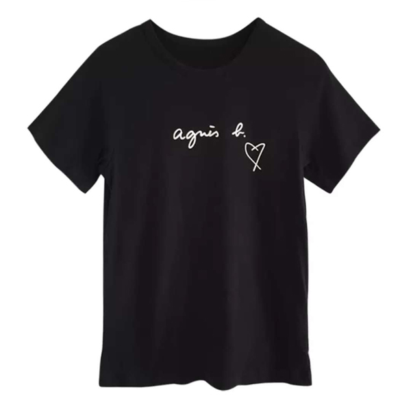 超值代購特價agnes b.愛心LOGO純棉短袖T恤(售價已折) agnes b.,T恤