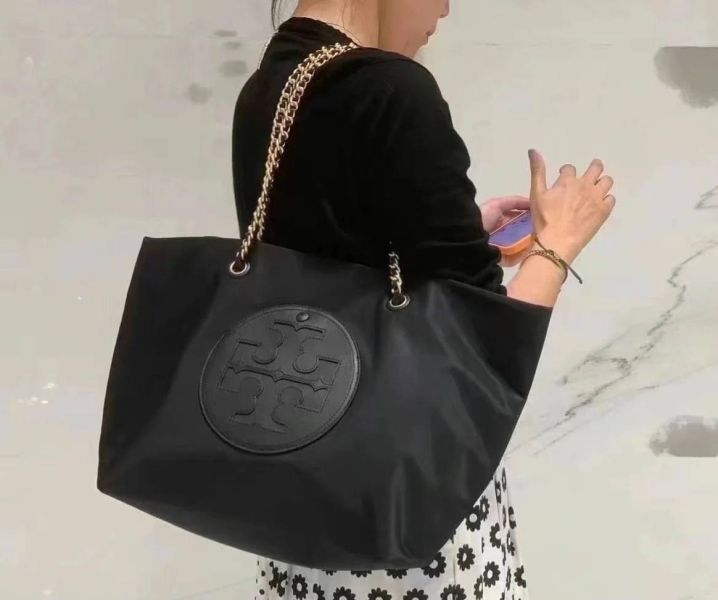 TORY BURCH Ella Tote Bag經典尼龍金鍊托特包 TORY BURCH Ella Tote Bag經典尼龍金鍊托特包