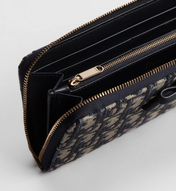 Dior 蝴蝶結薄款拉鍊長夾(售價已折) Dior 蝴蝶結薄款拉鍊長夾