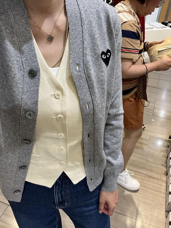 川久保玲 PLAY CDG 日本製羊毛V領開襟針織衫 川久保玲,PLAY,羊毛,V領