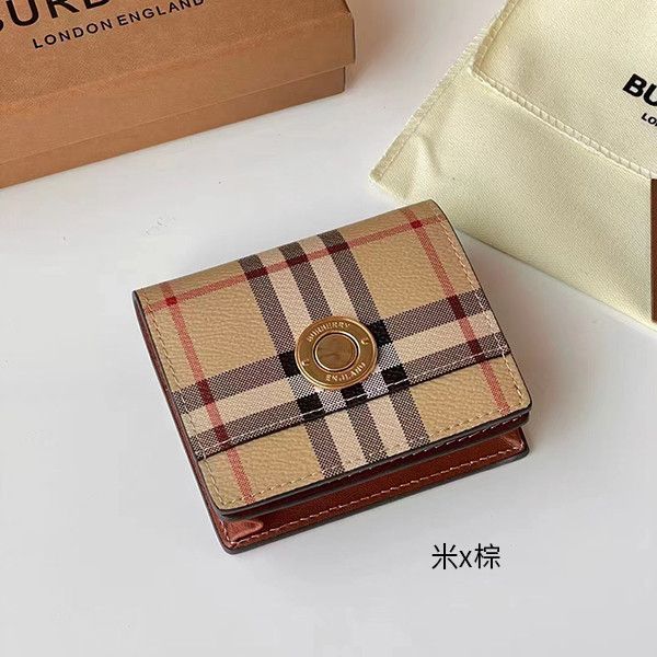 BURBERRY 格紋雙折短夾(共二色) BURBERRY,格紋,短夾