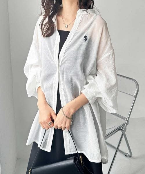 日本 U.S. POLO ASSN.立領透明長版上衣 日本 U.S. POLO ASSN.立領透明長版上衣