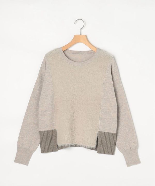 日本NOLLEY'S MALL 拉美羽毛切換雙色套頭針織衫 日本NOLLEY'S MALL 拉美羽毛切換雙色套頭針織衫