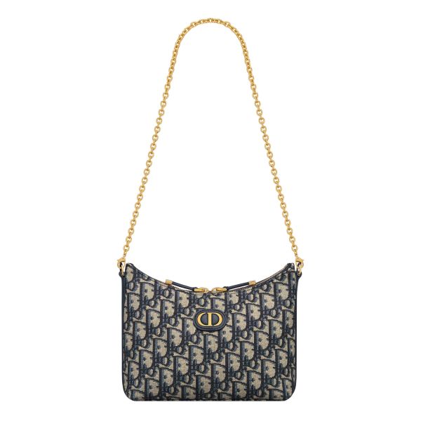 日本 Dior麻將包 30 Montaigne Diorling 附鏈帶迷你包 藍色 Dior Oblique 緹花 日本 Dior麻將包 30 Montaigne Diorling 附鏈帶迷你包 藍色 Dior Oblique 緹花