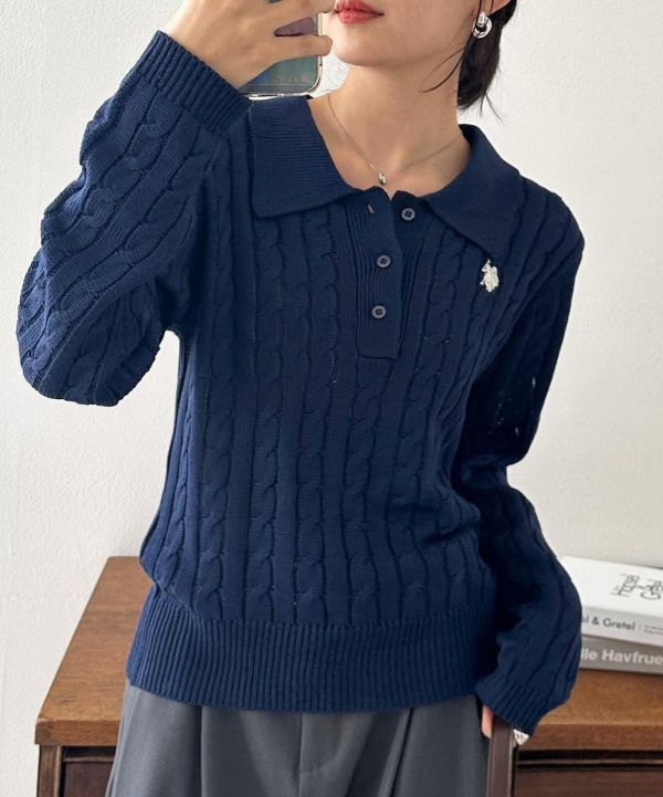 日本 別注款U.S. POLO ASSN. 麻花針織 POLO 上衣 日本 別注款U.S. POLO ASSN. 麻花針織 POLO 上衣