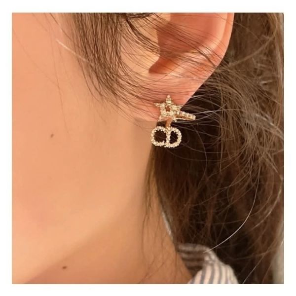 日本 DIOR耳環 造型星星金色耳環 日本 DIOR耳環 造型星星金色耳環