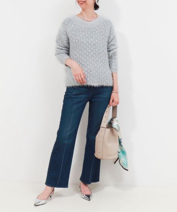 日本NOLLEY'S MALL 拉美花羽毛商城2WAY領套頭針織衫 日本NOLLEY'S MALL 拉美花羽毛商城2WAY領套頭針織衫