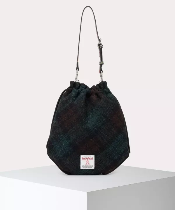 日本Vivienne Westwood HARRIS TWEED CHECK DRAWSTRING 斜紋布抽繩包(深色格紋) 日本Vivienne Westwood HARRIS TWEED CHECK DRAWSTRING 斜紋布抽繩包(深色格紋)