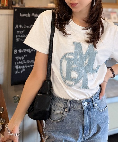 日本 mily bilet 牛仔流蘇貼片T恤 日本 mily bilet 牛仔流蘇貼片T恤
