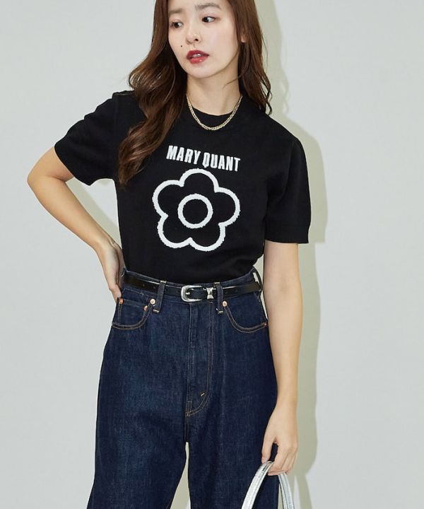 日本 相良刺繍 ショートスリーブ ニットTシャツMARY QUANT×PUBLUX LIMITED MODEL 刺繡短袖針織T恤限量版 日本 相良刺繍 ショートスリーブ ニットTシャツMARY QUANT×PUBLUX LIMITED MODEL 刺繡短袖針織T恤限量版