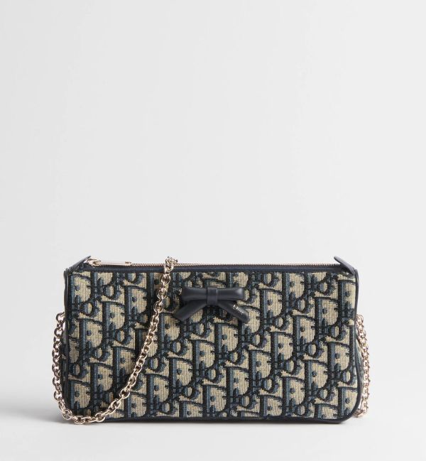 日本 DIOR Oblique Bow 附鏈帶蝴蝶結手拿包 日本 DIOR Oblique Bow 附鏈帶蝴蝶結手拿包