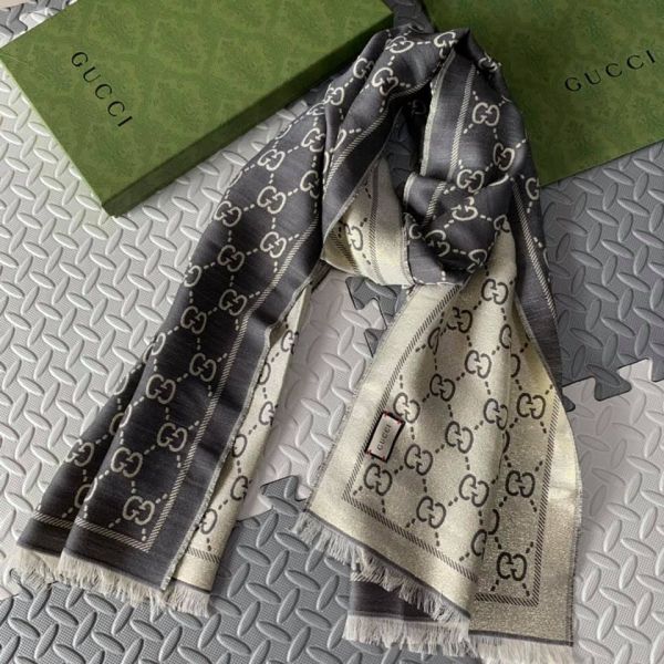 超值代購-GUCCI 經典鑲金絲披肩圍巾(售價已折) GUCCI ,羊毛,大方巾,圍巾