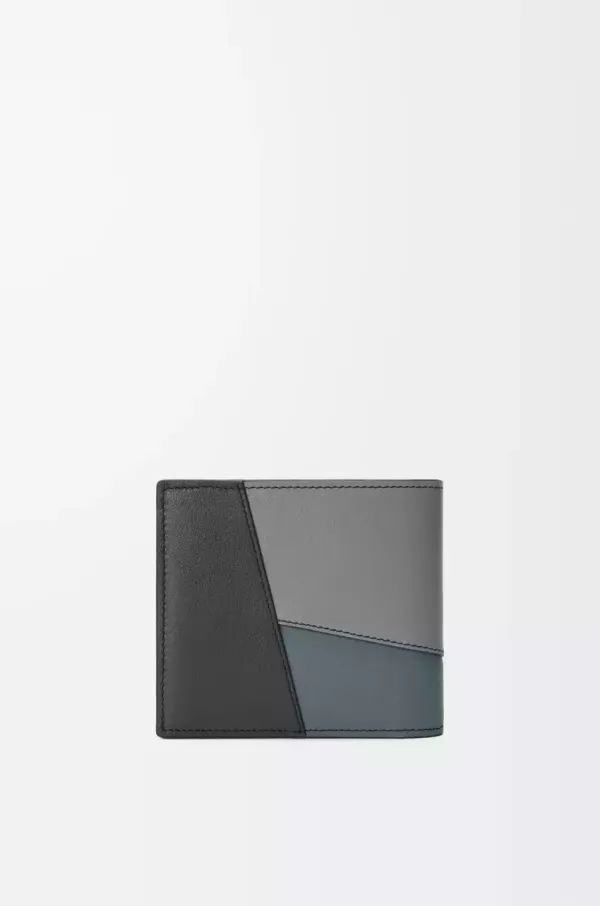 日本限定 LOEWE 經典小牛皮拼圖式撞色對折錢包 日本限定 LOEWE 經典小牛皮拼圖式撞色對折錢包