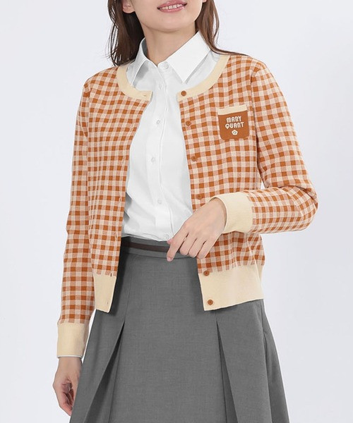 日本MARY QUANT 復古Logo雙色開襟衫 日本MARY QUANT 復古Logo雙色開襟衫