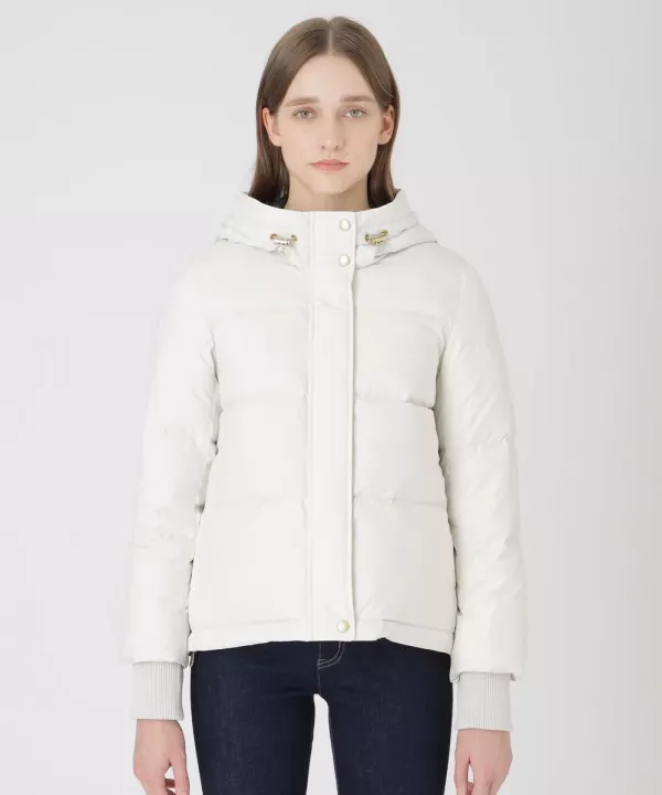 日本 BLUE LABEL 高光澤桃色塔夫綢短款羽絨外套 日本 BLUE LABEL 高光澤桃色塔夫綢短款羽絨外套