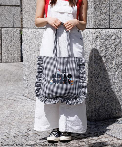 日本  sanrio HELLO KITTY Frill Tote Bag荷葉邊手提包 日本  sanrio HELLO KITTY Frill Tote Bag荷葉邊手提包