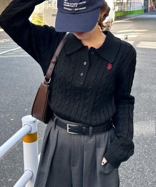 日本 別注款U.S. POLO ASSN. 麻花針織 POLO 上衣 日本 別注款U.S. POLO ASSN. 麻花針織 POLO 上衣