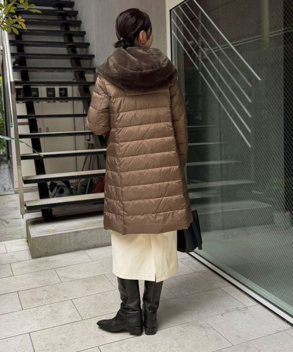 日本NOLLEY'S MALL 防水高密度塔夫綢和人造毛皮長外套 日本NOLLEY'S MALL 防水高密度塔夫綢和人造毛皮長外套