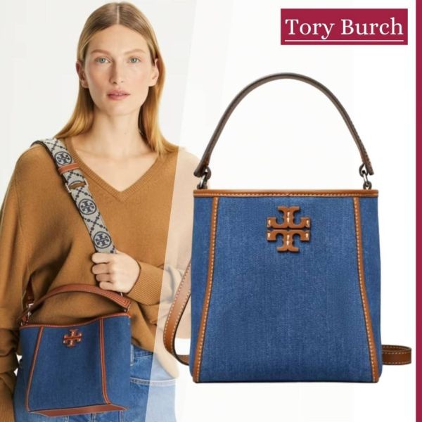 TORY BURCH  MCGLOW  牛仔布小號水桶包 TORY BURCH  MCGLOW   牛仔布小號水桶包