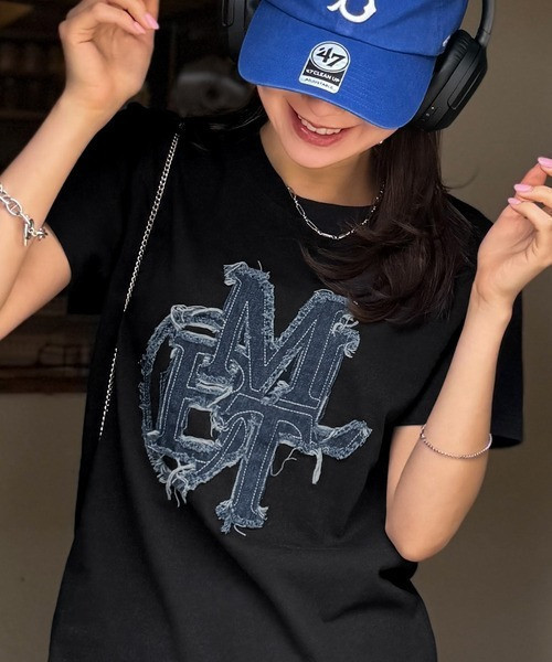 日本 mily bilet 牛仔流蘇貼片T恤 日本 mily bilet 牛仔流蘇貼片T恤