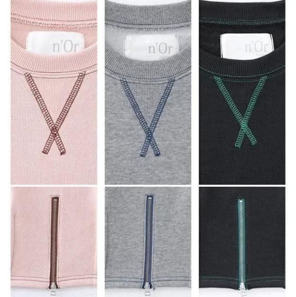 日本 後拉錬配色鏠線設計衞衣 日本 後拉錬配色鏠線設計衞衣