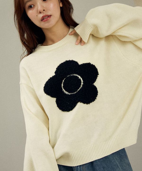 日本Mary Quant Sagara 花花圖案針織限量版 日本Mary Quant Sagara 花花圖案針織限量版