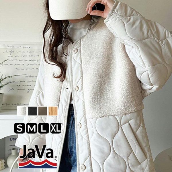 日本 JAVA中長版絎縫拼接外套﻿ 日本 JAVA中長版絎縫拼接外套﻿