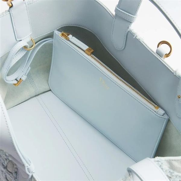 日本 Dior Toujours 中型手提包 藍色 Cannage 籐格紋牛仔布 日本 Dior Toujours 中型手提包 藍色 Cannage 籐格紋牛仔布