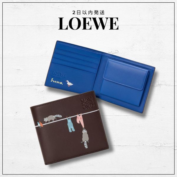 日本LOEWE x Suna Fujita 浣熊雙折零錢包 日本LOEWE x Suna Fujita 浣熊雙折零錢包