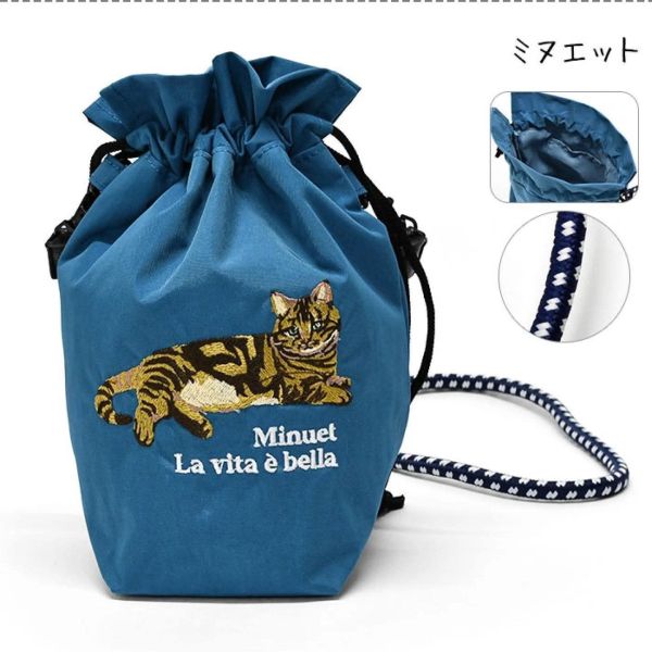 日本 輕便刺繡貓貓和狗狗繩結shoulder bag 日本 輕便刺繡貓貓和狗狗繩結shoulder bag