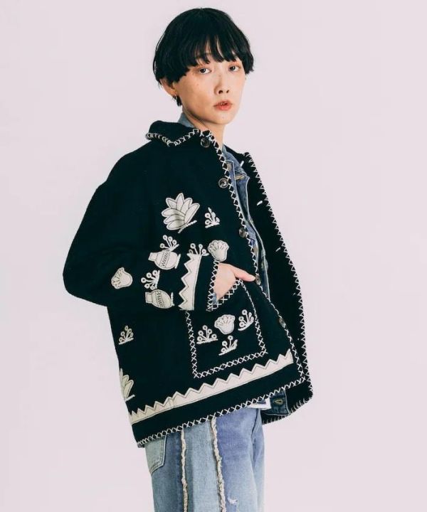 日本Freada印度刺繡羊毛墨西哥夾克羊毛外套 日本Freada印度刺繡羊毛墨西哥夾克羊毛外套
