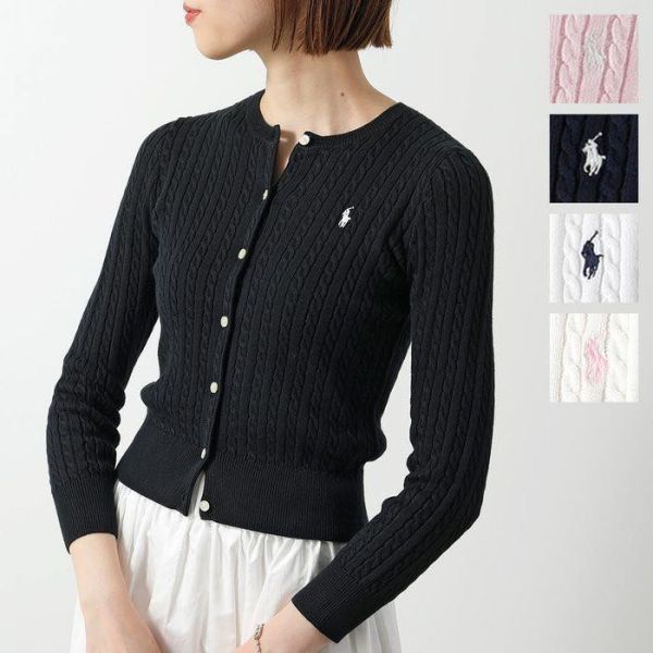 日本 Polo Ralph Lauren 刺繡LOGO麻花針織開釦衫 日本 Polo Ralph Lauren 刺繡LOGO麻花針織開釦衫