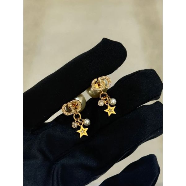 日本 DIOR耳環 珍珠星星金色 日本 DIOR耳環 珍珠星星金色