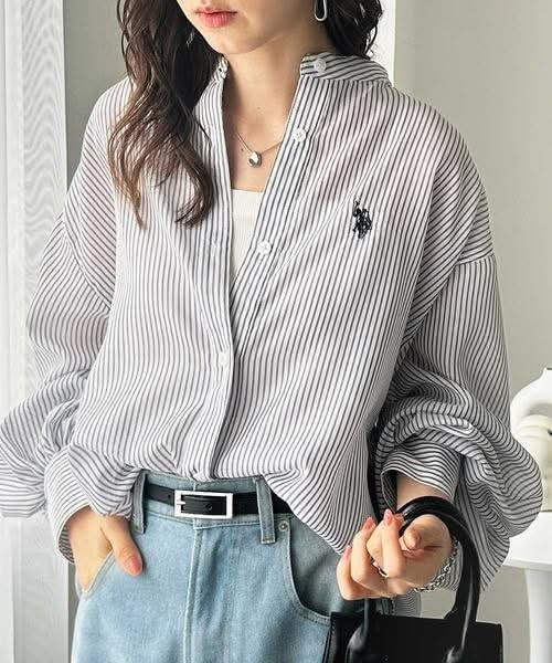 日本 U.S. POLO ASSN.立領透明長版上衣 日本 U.S. POLO ASSN.立領透明長版上衣