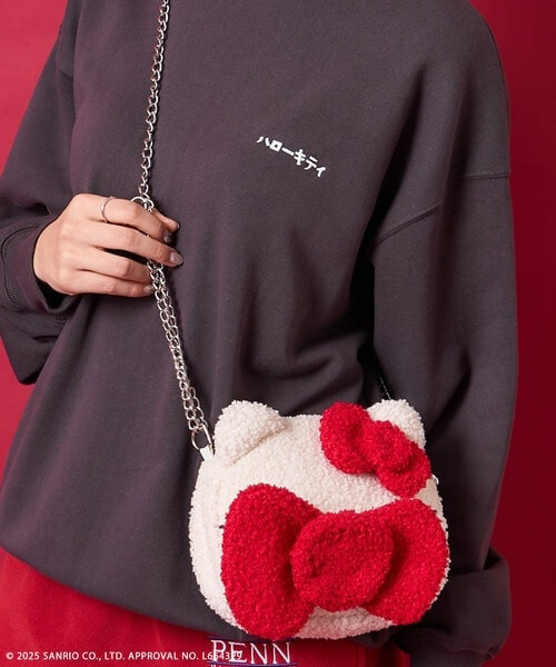 日本Hello Kitty蝴蝶結擋臉側背包 日本Hello Kitty蝴蝶結擋臉側背包