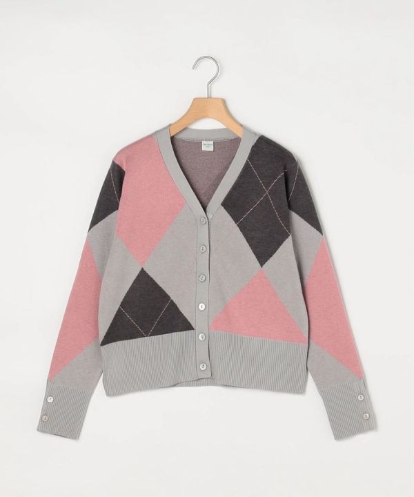 日本NOLLEY'S MALL 阿蓋爾提花V領開衫 日本NOLLEY'S MALL 阿蓋爾提花V領開衫