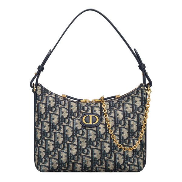 日本 Dior麻將包 30 Montaigne Diorling 附鏈帶迷你包 藍色 Dior Oblique 緹花 日本 Dior麻將包 30 Montaigne Diorling 附鏈帶迷你包 藍色 Dior Oblique 緹花