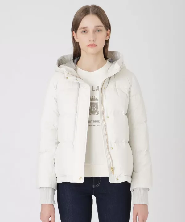 日本 BLUE LABEL 高光澤桃色塔夫綢短款羽絨外套 日本 BLUE LABEL 高光澤桃色塔夫綢短款羽絨外套