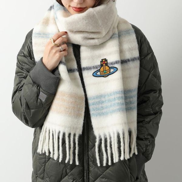 日本Vivienne Westwood 撞色條紋圍巾 日本Vivienne Westwood 撞色條紋圍巾