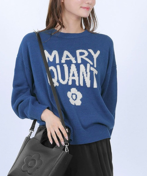 日本MARY QUANT 紅色彩繪Logo針織套頭衫（針織衫/毛衣） 日本MARY QUANT 紅色彩繪Logo針織套頭衫（針織衫/毛衣）