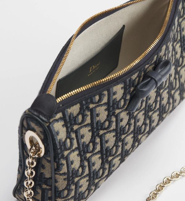 日本 DIOR Oblique Bow 附鏈帶蝴蝶結手拿包 日本 DIOR Oblique Bow 附鏈帶蝴蝶結手拿包