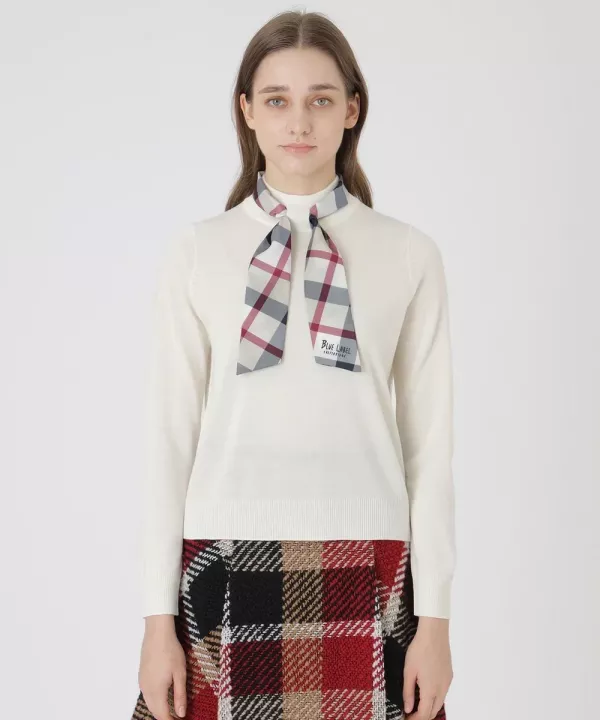 日本 BLUE LABEL CRESTBRIDGE羊毛腈綸混紡針織圍巾 日本 BLUE LABEL CRESTBRIDGE羊毛腈綸混紡針織圍巾