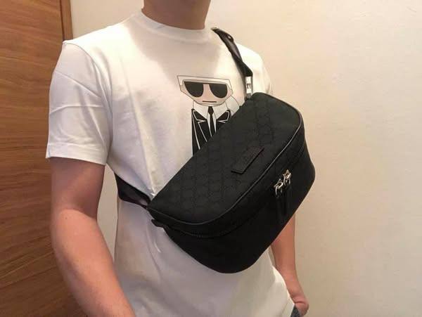 現貨GUCCI 雙G LOGO尼龍腰包斜背包 GUCCI,尼龍,腰包,斜背包