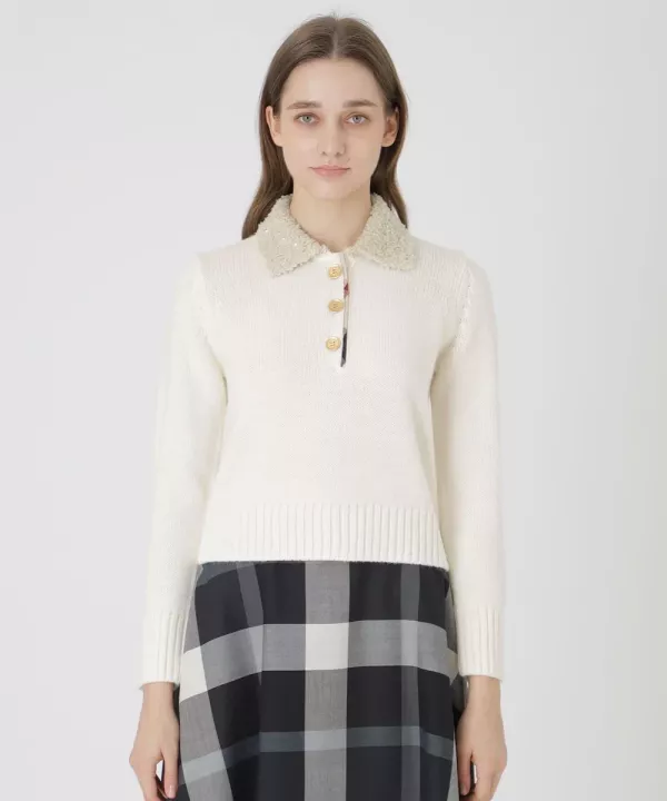 日本 BLUE LABEL 毛茸茸的羊駝毛亮片彩色針織衫 日本 BLUE LABEL 毛茸茸的羊駝毛亮片彩色針織衫