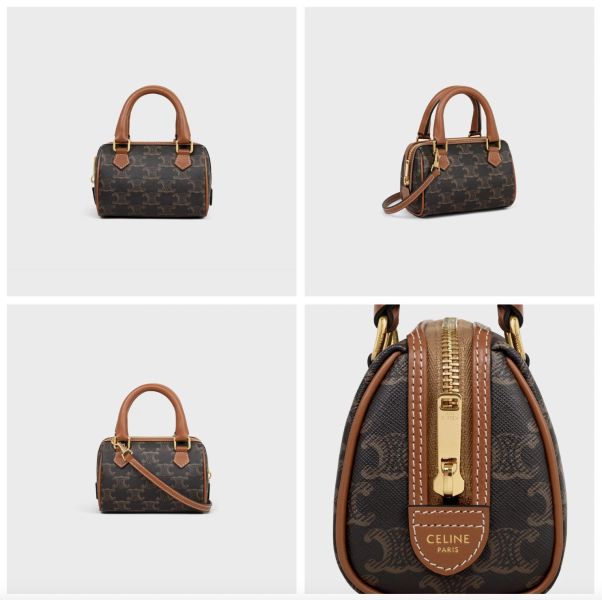 日本 CELINE Triomphe 帆布 MINI BOSTON 標誌印花迷你波士頓包 日本 CELINE Triomphe 帆布 MINI BOSTON 標誌印花迷你波士頓包